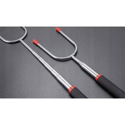 Teleskopinė laužo lazda, šakutė ir grilio šakutė