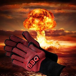 Juoda grilio virtuvinė pirštinė