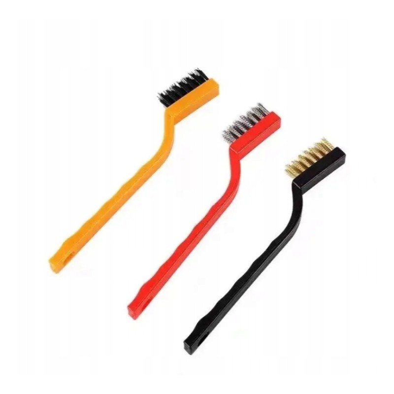 Virtuvės vielinių grotelių šepetys, mini vielinių šepečių rinkinys x3