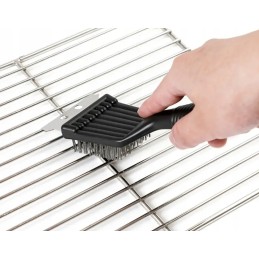 Patvarus vielos grandiklis ir grotelių valymo šepetys, juodas, 20 cm