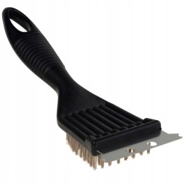 Patvarus vielos grandiklis ir grotelių valymo šepetys, juodas, 20 cm