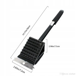 Trys viename grilio valymo šepetys ir grandiklis