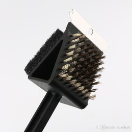 Trys viename grilio valymo šepetys ir grandiklis