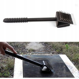 Trys viename grilio valymo šepetys ir grandiklis