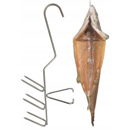 H-326-d kabliukas stambiai žuviai rūkyti, 6 peiliukai, 24 cm