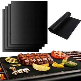 4x Teflon bbq kepimo kilimėlis, daugkartinio naudojimo grilio padėklas orkaitei