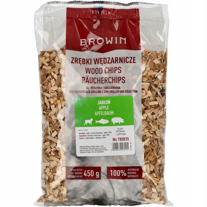 Medienos skiedros rūkymui ir kepimui, obelis, 450 g, 8 klasė