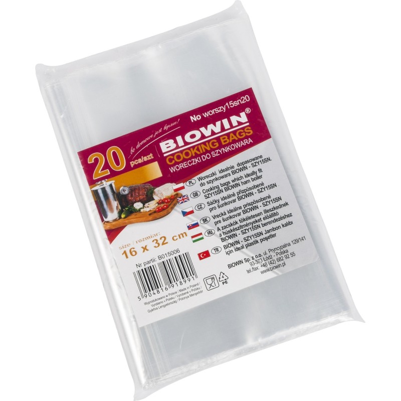 Folijiniai maišeliai 16x32cm, pakuotėje 20vnt.