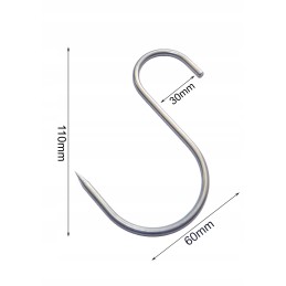 S-411 rūkymo kabliukai 4 mm, skirti prabangiai mėsai rūkyti