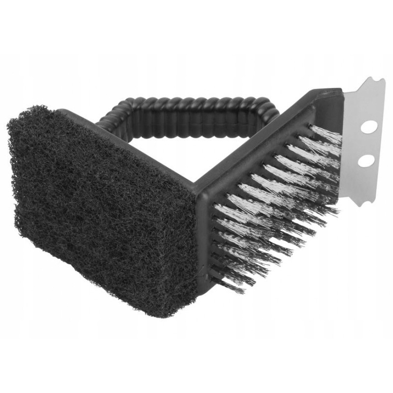 Grilio grotelių valymo šepetys, 3 funkcijos