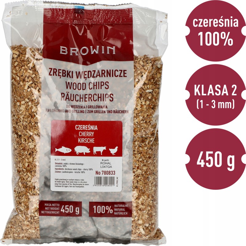 Vyšnių rūkymo traškučiai 450g 2 klasė browiny borniak thermowind griliui
