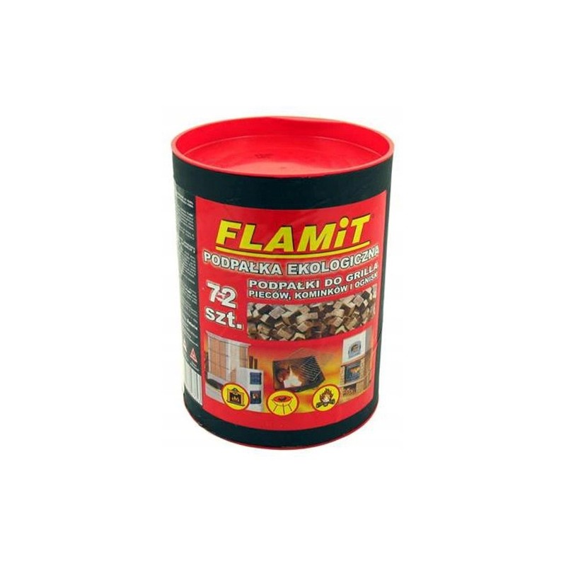 Fireplace grill kindling brown flamite 72 cubes tube