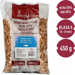 Medienos drožlės rūkymui ir kepimui, 450g, alksnis, ąžuolas, žuviai