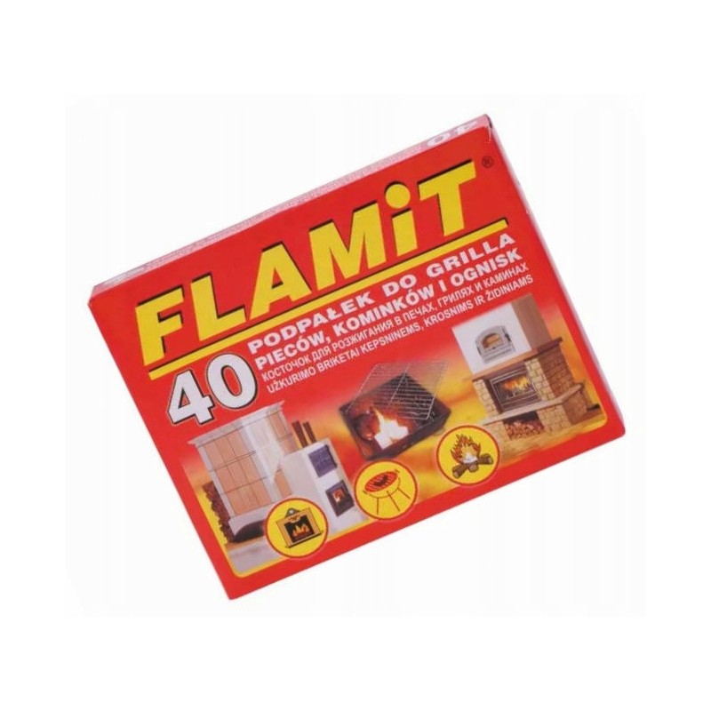 Baltas kūrenimas židinio griliui, 40 kubelių