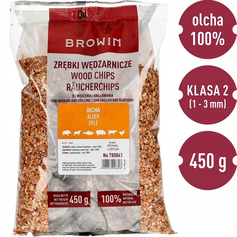 Alksnio drožlės 2l 2 klasė rūkymui 100% alksnio 450g browin borniak drožlės