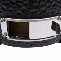 Vidaxl keraminė kamado kepsninė su rūkykla 2 in 1 56 cm juoda