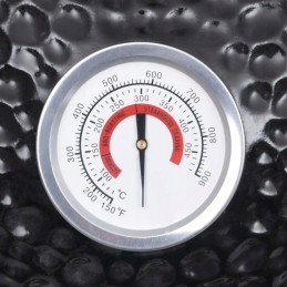 Vidaxl keraminė kamado kepsninė su rūkykla 2 in 1 56 cm juoda