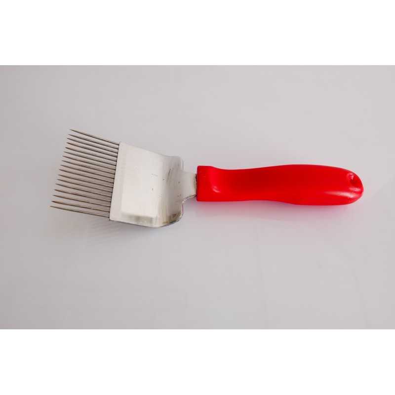 Lenktų šakių dangtelių atplėšimo įtaisas su 17 adatų