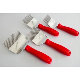 Lenktų šakių dangtelių atplėšimo įtaisas su 17 adatų