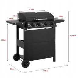 El Fuego San Jose dujinis grilis, 4 degikliai, ketaus grotelės, reduktorius su žarna