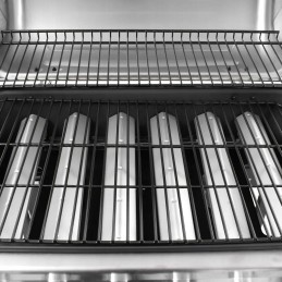 Vidaxl dujinis grilis su 6 degikliais, juodos ir sidabrinės spalvos