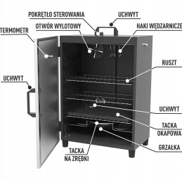 Automatinė, elektrinė rūkykla su termostatu browin nr. 330260