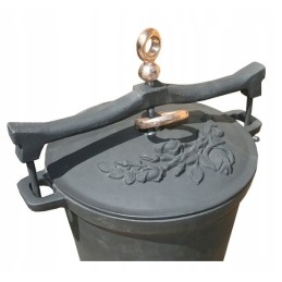15 litrų ketaus puodas su bronza