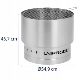Sodo židinys su plieninėmis grotelėmis 55 x 55 x 48 cm