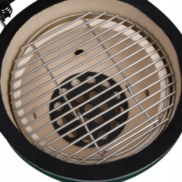 Vidaxl keraminės kamado kepsninės su rūkykla 2 in 1 56 cm žalia