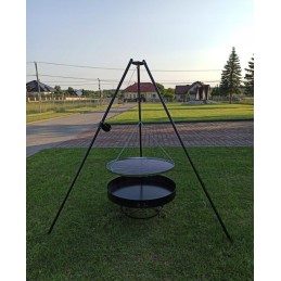 Sodo trikojis grilis su nerūdijančio plieno grotelėmis