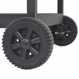 Vidaxl anglies grilis su rūkykla ir apatine lentyna, juoda