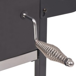 Vidaxl anglies grilis su rūkykla ir apatine lentyna, juoda