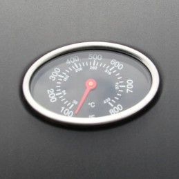 Vidaxl dujinis grilis su 4 kaitvietėmis 1, juodas