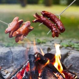 Stick šakutės laužo kielbasa teleskopinės šakutės