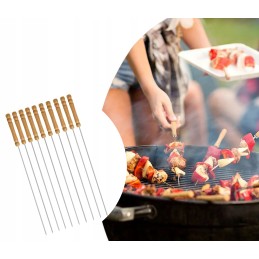 10 vienetų: plieniniai iešmai griliui su medine rankena