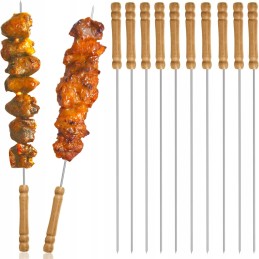 10 vienetų: plieniniai iešmai griliui su medine rankena