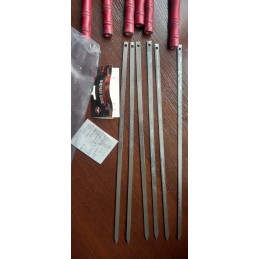 10 vienetų - plieniniai iešmai griliui su medine rankena - ilgis 30 cm