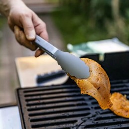 Virtuvės žnyplės apie 30 cm kieto metalo-nailono pilkos spalvos kinghoff kh-1742