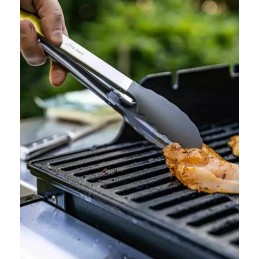 Virtuvės žnyplės apie 30 cm kieto metalo-nailono pilkos spalvos kinghoff kh-1742