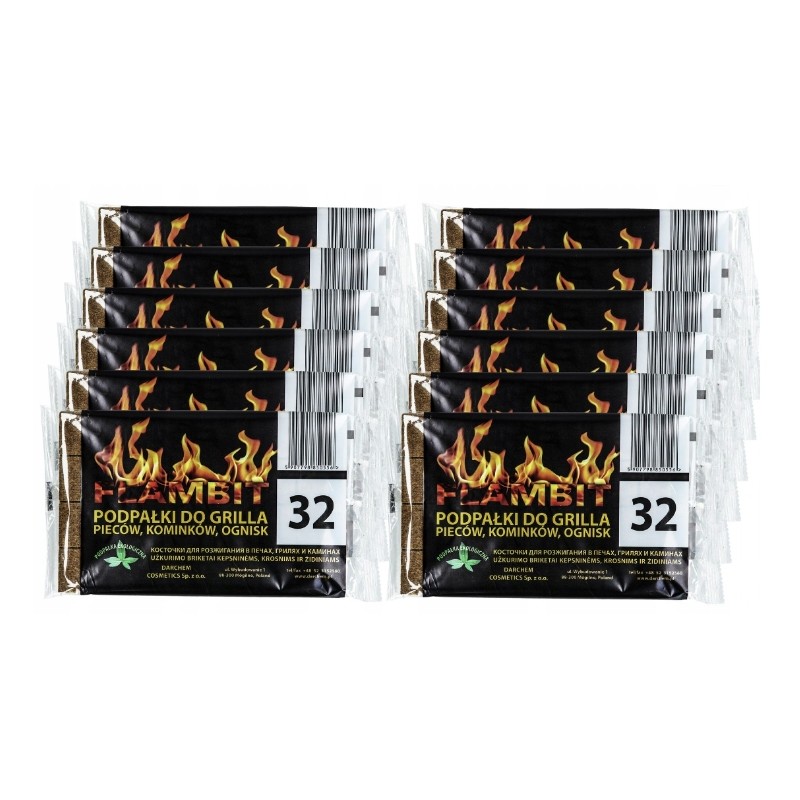 5 pakuotės flambito kepsninėms, krosnelėms, židiniams, laužams  160 kubelių