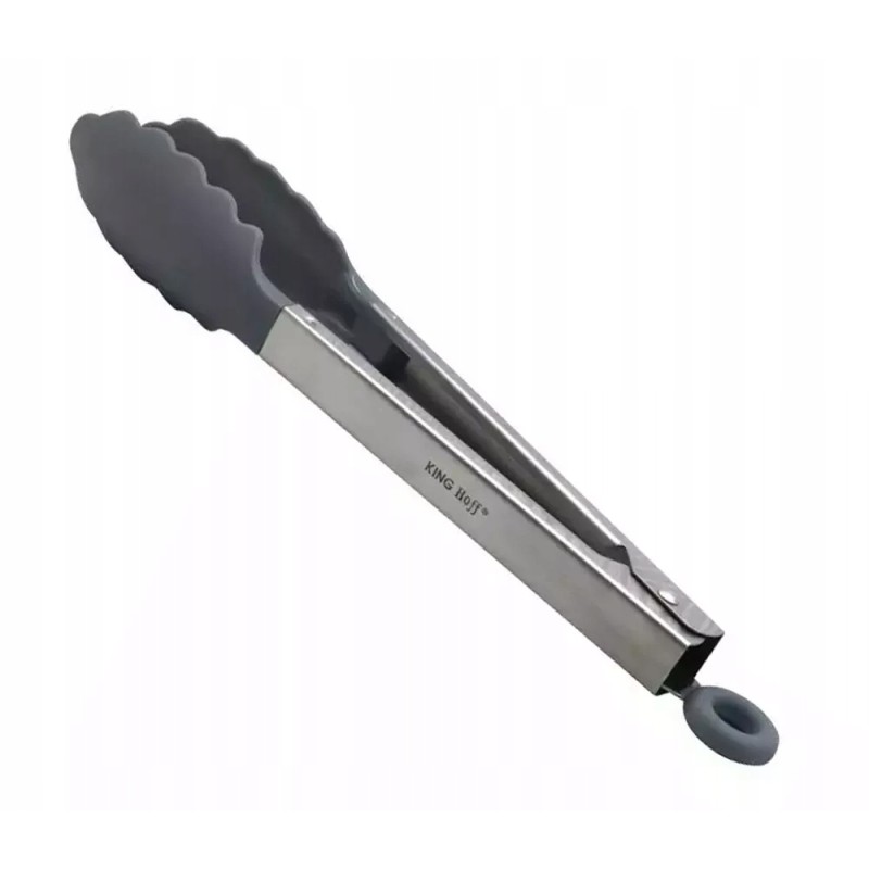 Virtuvės žnyplės apie 30 cm kieto metalo-nailono pilkos spalvos kinghoff kh-1742