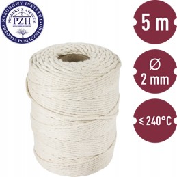 Balti medvilniniai mėsos siūlai 240c 55 m šaltai gabalams ir mėsos kepimui