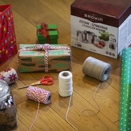 Balti medvilniniai mėsos siūlai 240c 55 m šaltai gabalams ir mėsos kepimui