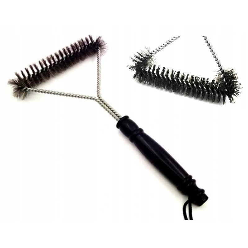 Plieninis vielinis šepetys grotelių, viryklės grotelių ir židinio valymui