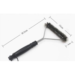 Plieninis vielinis šepetys grotelių, viryklės grotelių ir židinio valymui