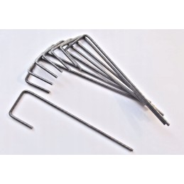 Tvirtinimo kaiščiai 20 cm 100 vnt metalo "l"