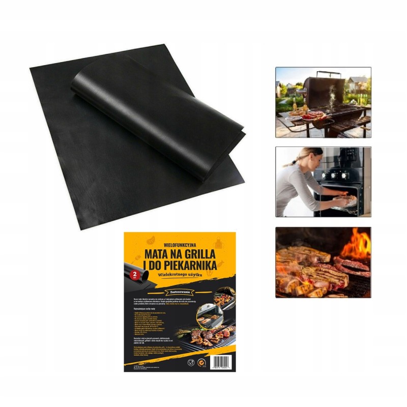 Daugiafunkcis tefloninis padėklo kilimėlis orkaitės griliui, 2 vnt