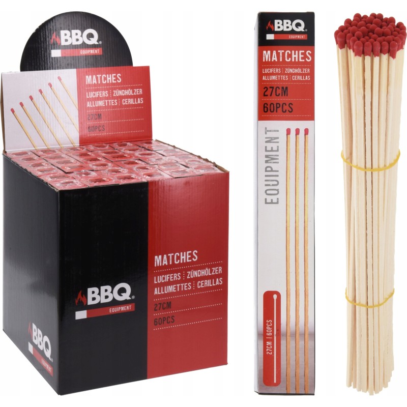 Grilis degtukai 27 cm 60 vnt