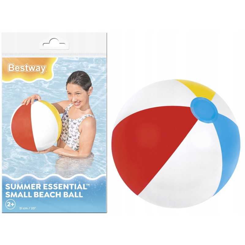 Spalvingas pripučiamas kamuolys paplūdimiui ir baseinui vaikams, dydis 51 cm, bestway