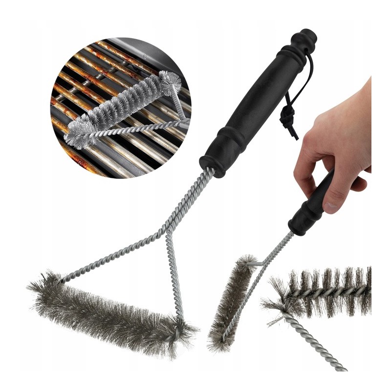 Vielinis šepetys, valiklis ir grandiklis grilio grotelėms